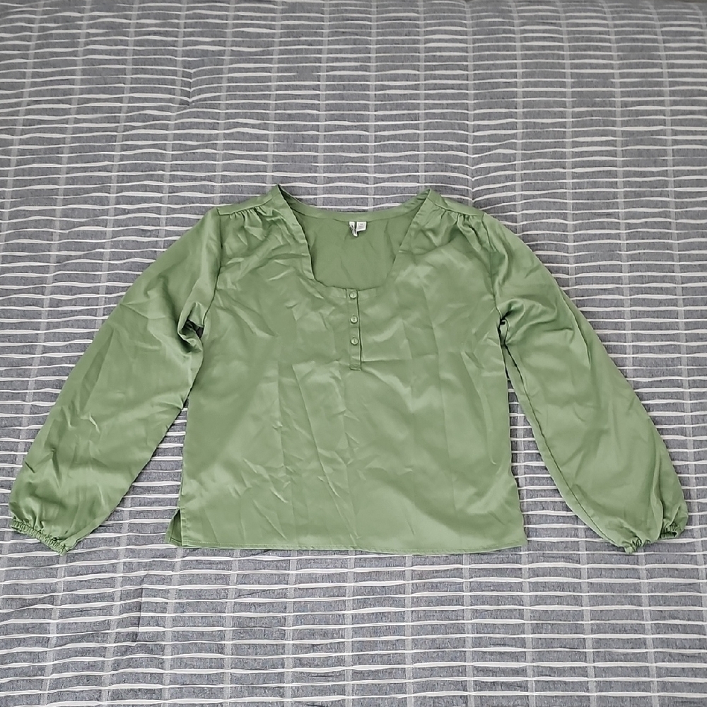 Nordstrom Women's Sage Green Satin-Effect 2 Piece Pajama/Lounge Set Size XS - Picture 3 of 12